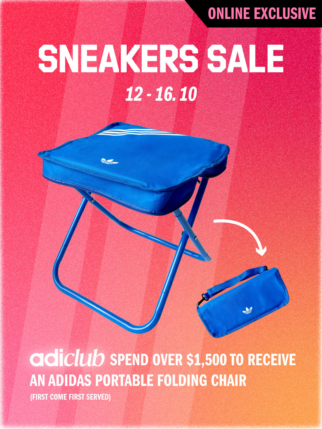 "adidas Portable Folding Chair" Gift With Purchase Promotion
